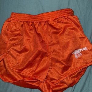 Hooters Orange Athletic Shorts with Logo